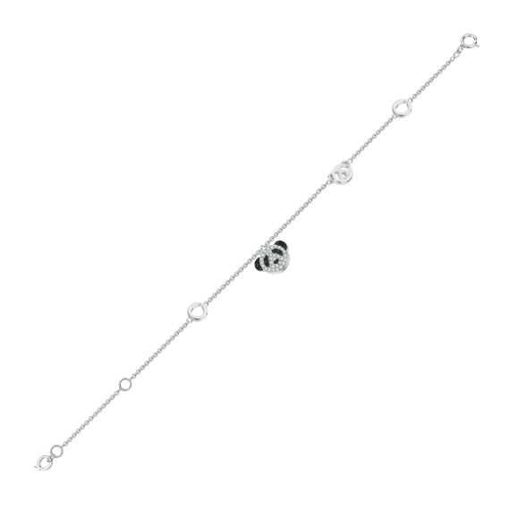 Women's 925 Silver Panda Bracelet with White Diamonds – Elegant & Playful Charm - Image 5