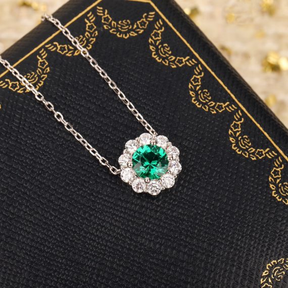 Women's 925 Silver Emerald Pendant Necklace – Elegant & Timeless Jewelry - Image 4