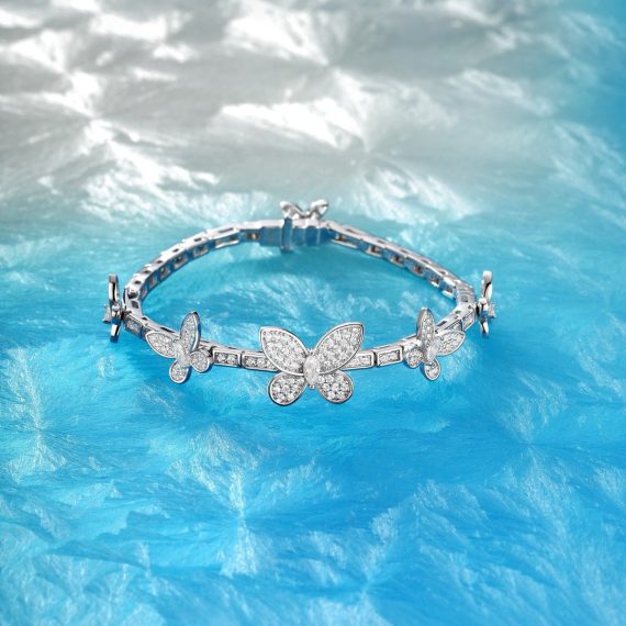 Women's 925 Sterling Silver Five Butterfly Bracelet – Elegant & Delicate Butterfly Charm - Image 2