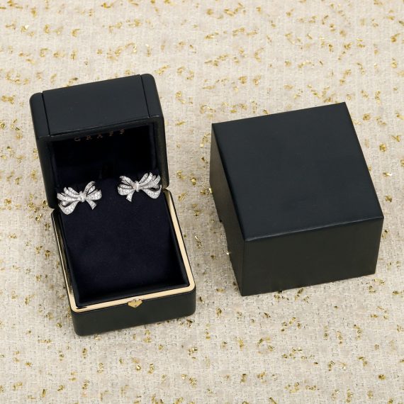 Women's 925 Sterling Silver White Diamond Bow Earrings – Elegant & Timeless Sparkle - Image 2