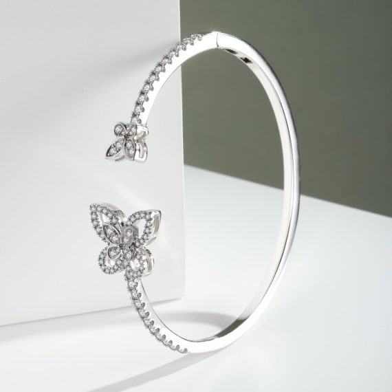 Women's 925 Silver Open Phantom Double Butterfly Bracelet – Elegant & Symbolic Design - Image 2