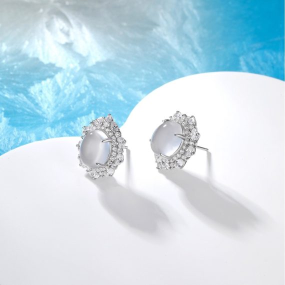 Women's 925 Sterling Silver White Chalcedony Drop Earrings – Elegant & Timeless Design - Image 2